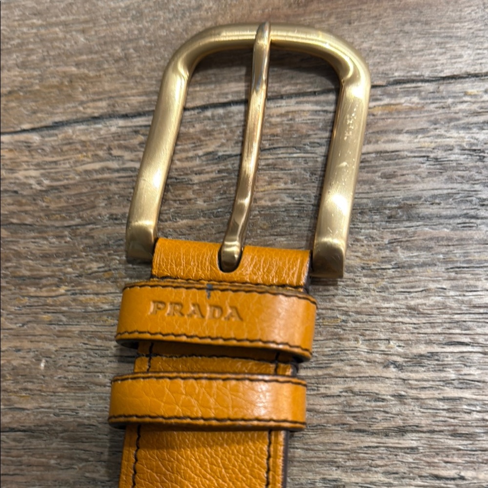 Prada Tan Leather Womens Belt